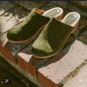 Doen Anouk Clog Olive Suede